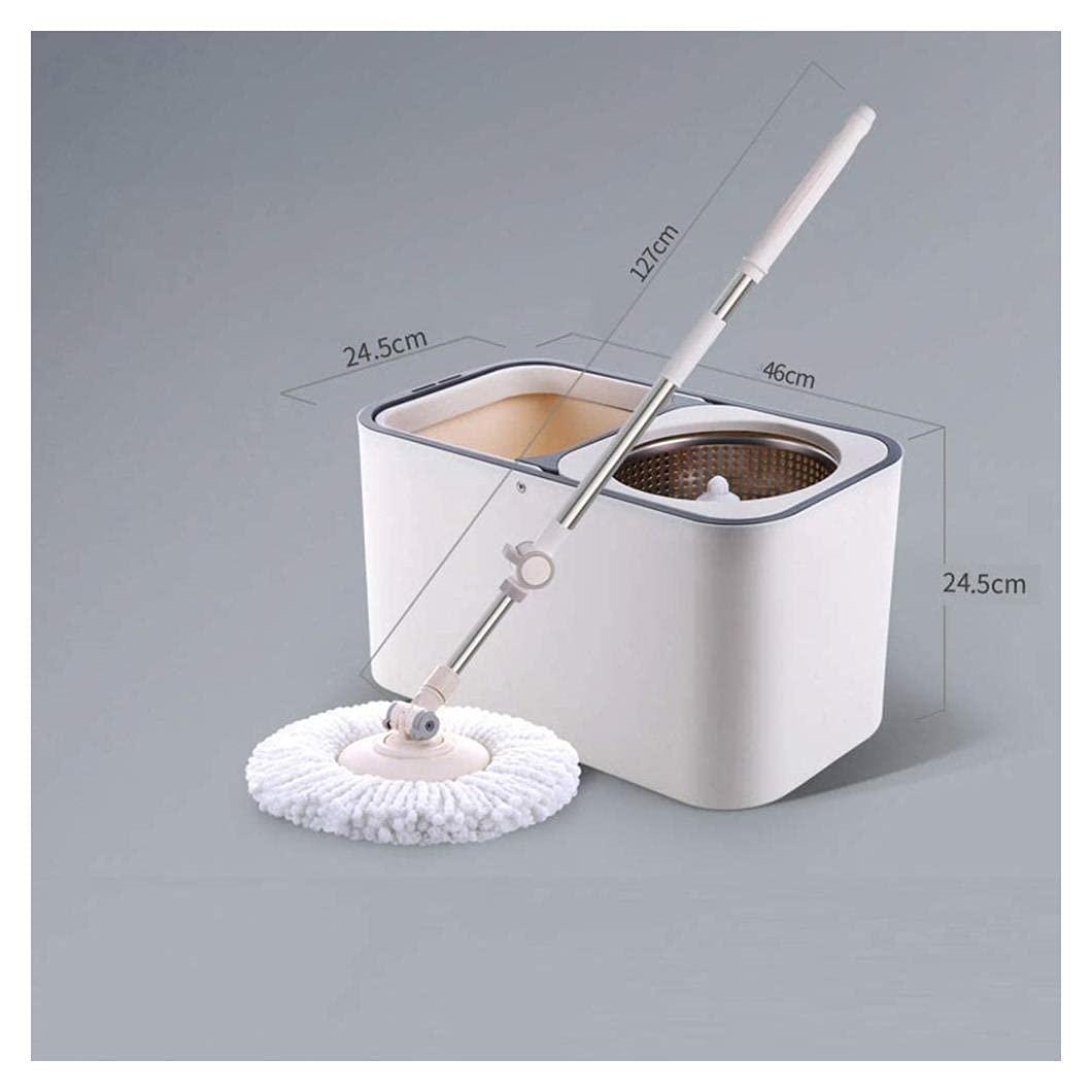 Fregonas y cubetas para Limpieza de Pisos, fregonas giratorias para Limpieza de Pisos, Juego de cubetas escurridoras para fregona giratoria con Cabezales de Microfibra