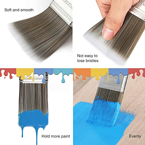 WORKPRO Malerpinsel Set Lackierpinsel Lasurpinsel Set, Holz FSC 100% Zertifiziert, Profi 4 Stück, Flachpinsel & Winkelpinsel 25mm /38mm / 38mm / 50mm Praktischer Lackpinsel ohne Borstenverlust