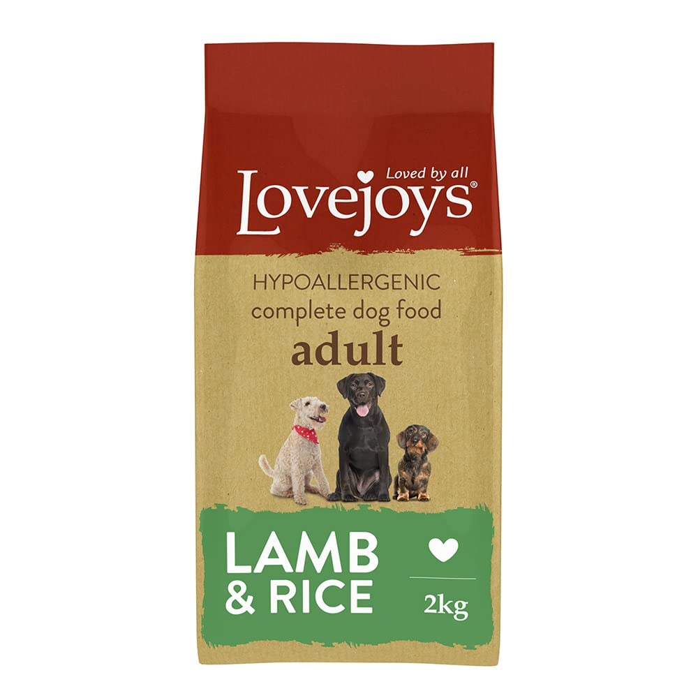 Lovejoys Complete Dry Dog Food Hypoallergenic Recipe, Lamb & Rice, 2kg - Wheat-Free Dried Dog Biscuits and Sensitive Dog Food Dry