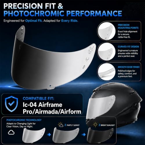 Image of PSLER Photochromic Helmet Visor for Airform Airmada Airframe