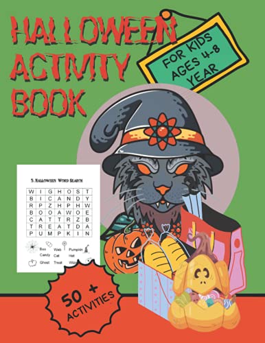 Halloween Activity Book for Kids Ages 4-8 year: A fun worksheet over 40 activities I all ages 3-5, 4-6, 6- 8 I Fox Themed ~ Word Search, Dot to Dot, ... … & More ~ Gift for ... and Elementary School image 2