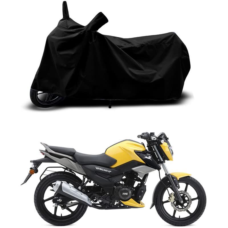 Image of 100% Scratchproof /UV-Rays /Heat Protection /Birds Dropping /Water Resistant /Dust Proof /Waterproof /Full Bike Scooty Two Wheeler Body Cover Compatible for Raider All Varients[Black]