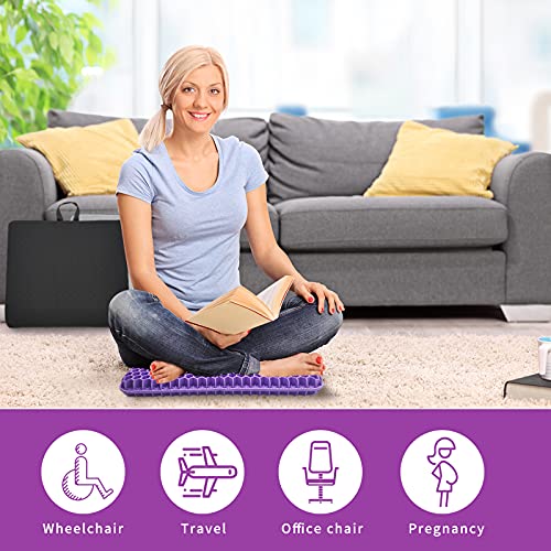 2 Pieces Gel Seat Cushion For Office Chair Car, Double Thick Cooling Egg Seat Cushion, Breathable Honeycomb, For Pressure Relief Back Tailbone Pain Wheelchair Desk Chair #TOP5