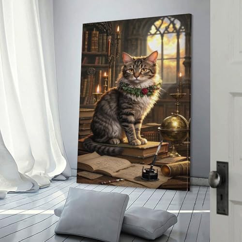 Peinture Devon Rex tableau chat decoration murale pour salon 30x45cm - 3