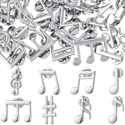 40 Pcs Music Lapel Pins Bulk Musical Note Brooch Set for Musical Party Favors Gifts Music Notes Enamel Pins for Backpack Suits Hats Scarfs Dress Bags Accessories