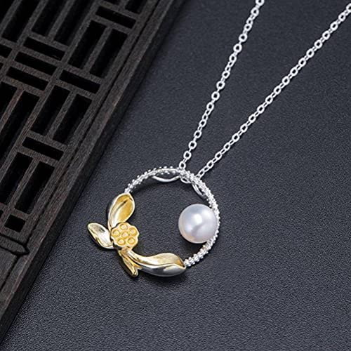 Collier argent S925 anti-allergie résistant à l'eau avec perles ethniques