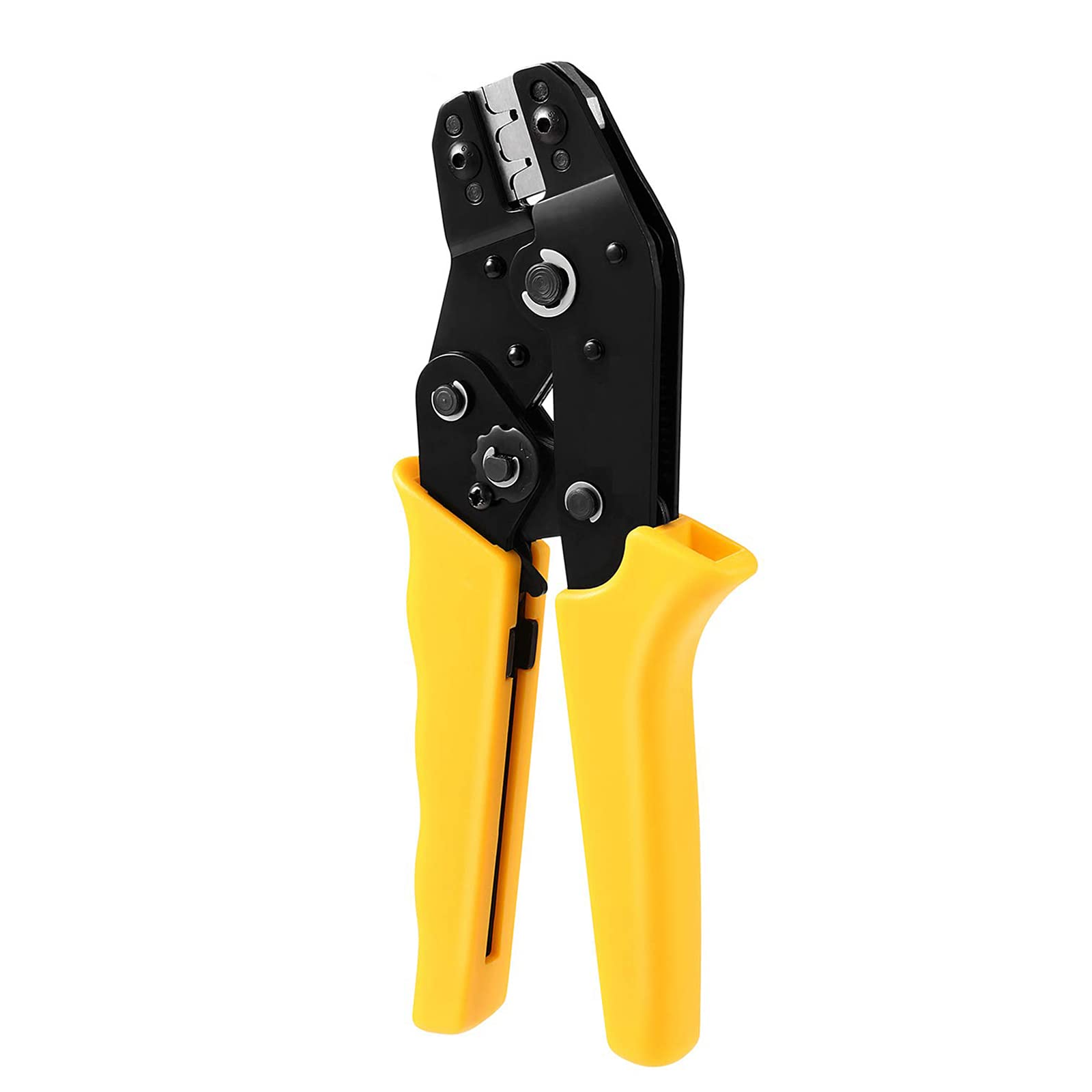 Kit de herramienta de crimpado de terminales de cable, kit de crimpado de terminales de trinquete aislado de 0.08-0.5mm² 02BMcon conectores de terminales,Blackwhite+crimping pliers