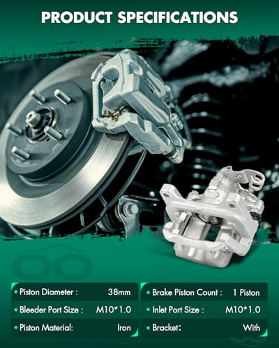 Image of SCITOO 18B5543 18B5542 Rear Left & Right Disc Brake Calipers Assembly w /Bracket for Chevrolet for Cruze 2016-2019