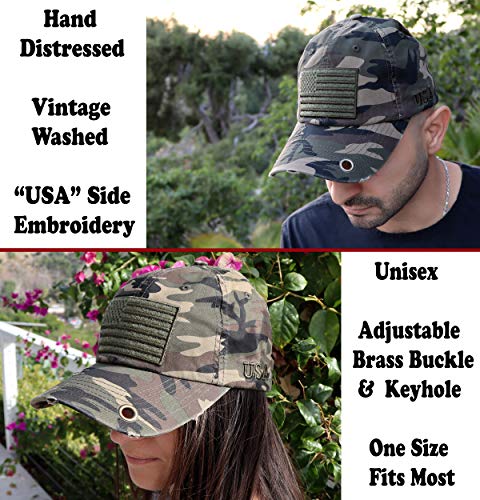 Image of Antourage American Flag Unisex Baseball Hat for Men and Women | USA Flag Mesh Snapback Flat Visor Cap + 2 Patriotic Patches