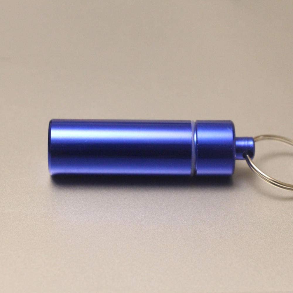 Pastillero semanal de aleación de Aluminio Que se Puede Poner en el Bolsillo para Viajes, Pastillero de 7 días, Caja Mediana Azul