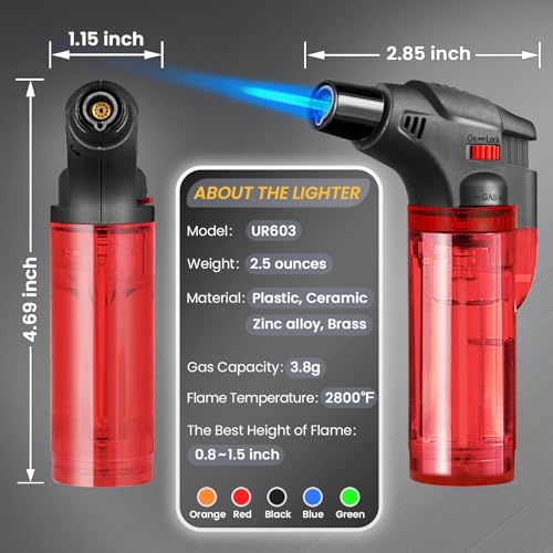 Encendedores antorcha recargables 8 pack miniatura 6