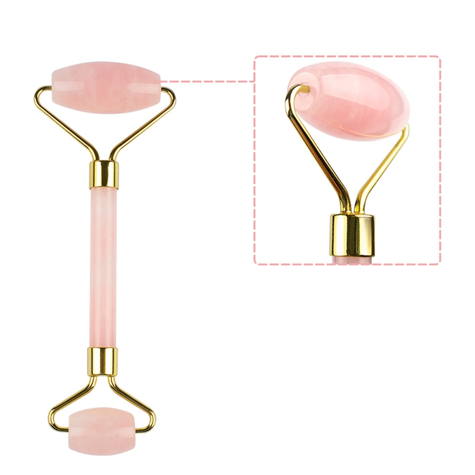 MOBYAT Juego de Rodillo de Cristal y Calabaza portátil for Masaje, Rodillo de Jade Verde, Piedra de Aventura, Accesorio de Belleza, 1 Uds. (Color : 1pc Guasha BoardPink)