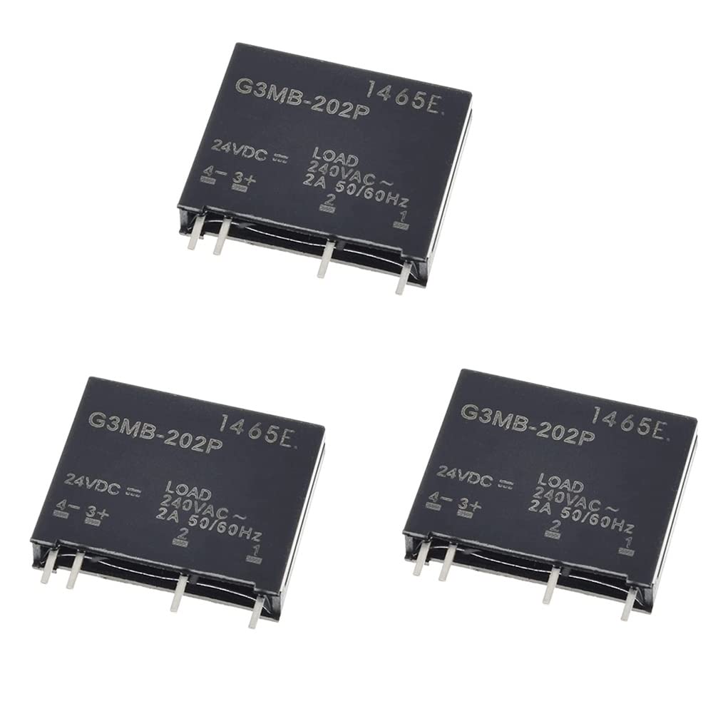 3Pieces 5V 12V 24V Solid State Relay Module G3MB-202P G3MB 202P PCB SIP SSR AC 240V 2A Snubber Circuit Resistor Relay Switch