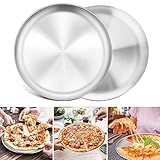 Exquisite Verarbeitung - Exzellente gebürstete Oberfläche, Lebensmittel haften nicht leicht auf Backofen Bleche. Die Rollenkante kombiniert ein angenehmes Gewicht für einen bequemen Griff. Sanft abgeschrägte Kanten verhindern, Dass die Pizzakruste ausläuft