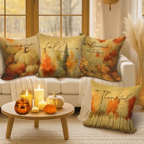 Taies d'oreiller automne 60x60 cm pour protéger vos coussins