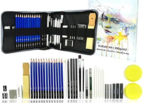 Hicoosee 19-teiliges Zeichen-Set - Skizzier-Set Mit Skizzenbuch & Aufbewahrungsbox