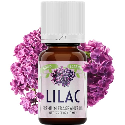 Image of Good Essential Lilac Fragrance Oil (0.33 fl oz / 10 ml) for Diffuser, Candles, Room Spray, Lotion & Soap, Scented Home Aroma