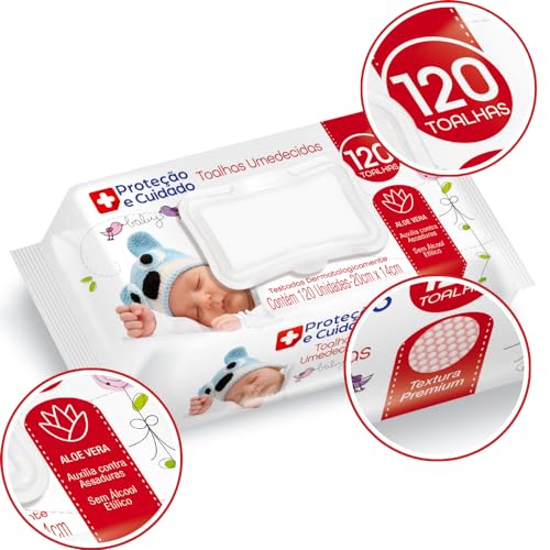 Kit 2 Toalhas Umedecida Proteção e Cuidado com Aloe Vera