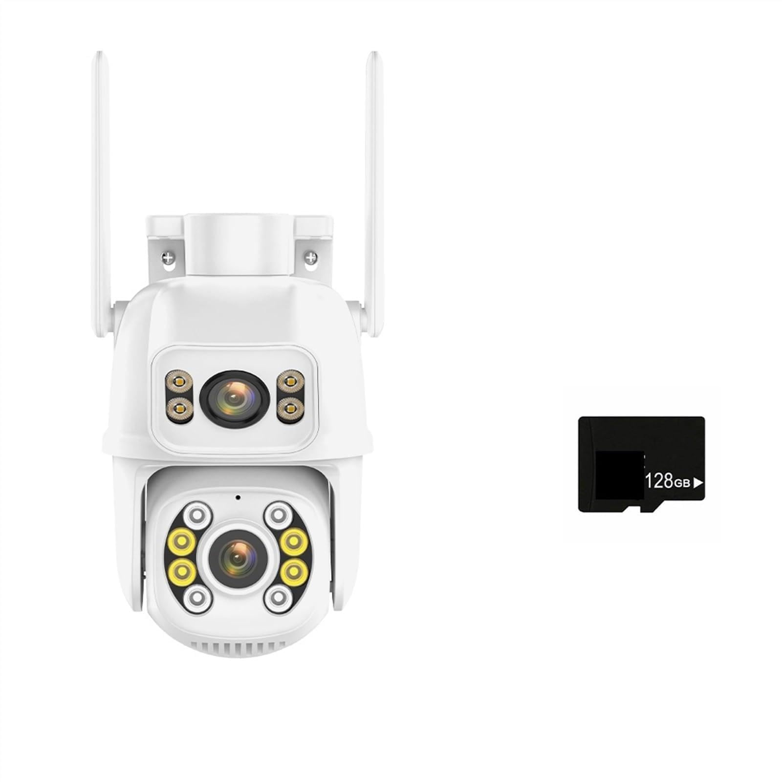 CVFRDD 4K 8MP IP Camera Dual Lens Dual Screen PTZ Camera Outdoor 4MP AI Auto Tracking Security Camera P2P Video Surveillance(8MP Add 128G)