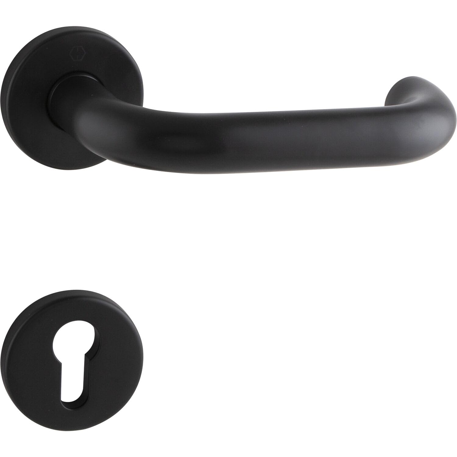 HOPPE Paris 12163697 Handle Set on Rosette PZ, 37-42 mm, Stainless Steel Matte Black