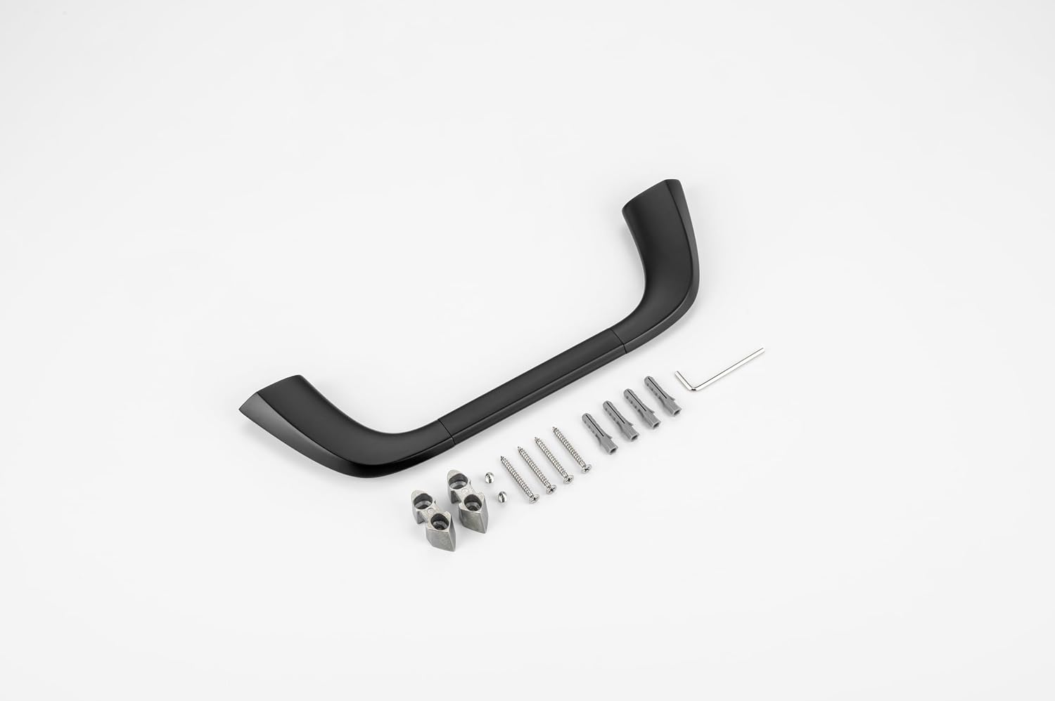 Wall-Mounted Towel Rack- Mogule Series, Towel Rack Hanger with Chamfered Edges, Rustproof, Heavy Duty Zinc Alloy and SUS201 Stainless Steel Hand Towels Holder for Bathroom and Kitchen - (Matte Black)