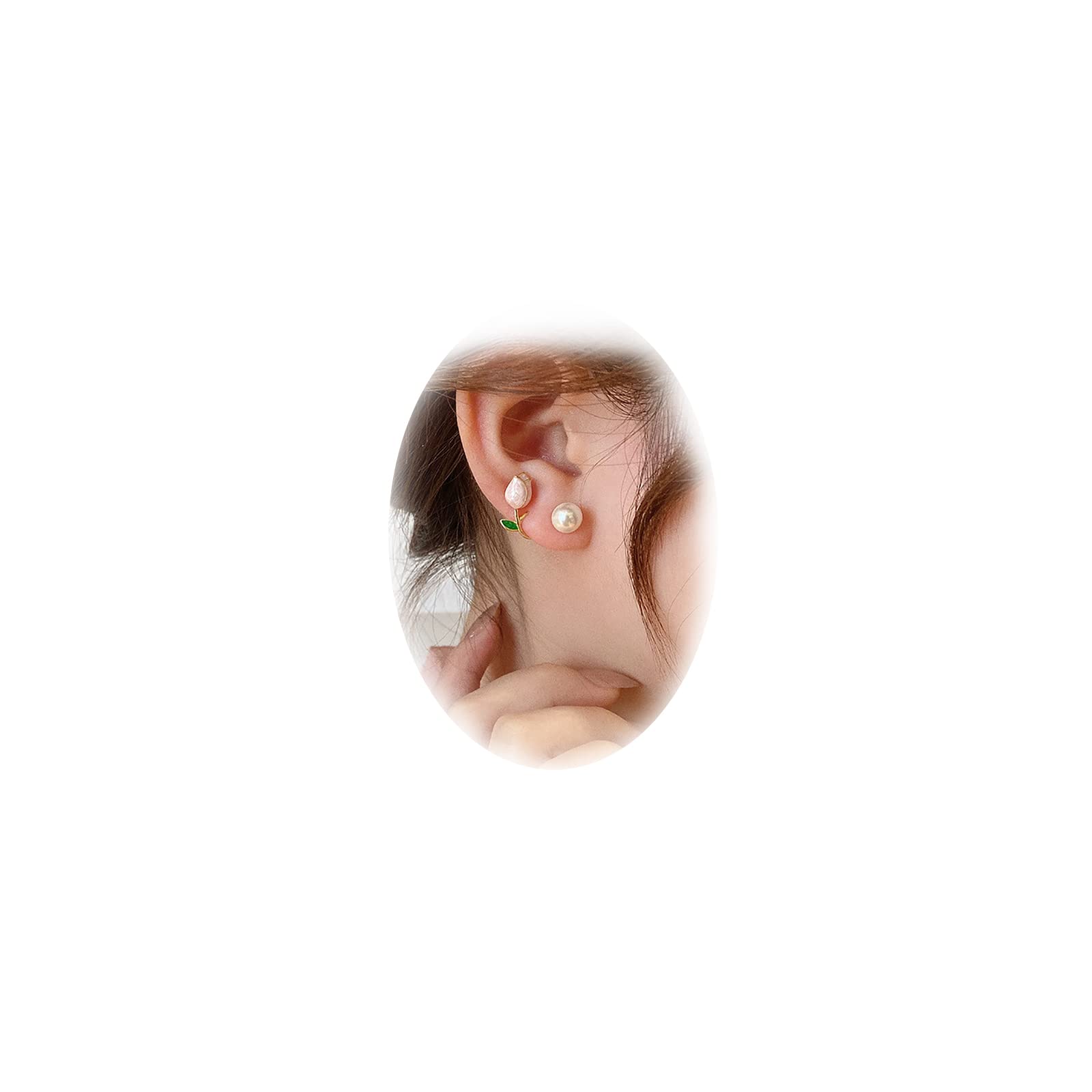 Sgoeths 2 Pairs Tulip Earrings for Women Pearl Flower Stud Cuff Earrings For Girls Tulip Pearl Jacket Front and Back Earrings For Party Christmas Jewelry Gift, One Size, Metal, No Gemstone (B0C53SM23Y) Amazon Price History, Amazon Price Tracker