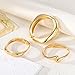 Lyithary 3PCS Chunky Gold Bracelets for Women Trendy Wide Wrist Cuff Bracelets Stack Waterdrop Bangle Fashion Jewelry Gift