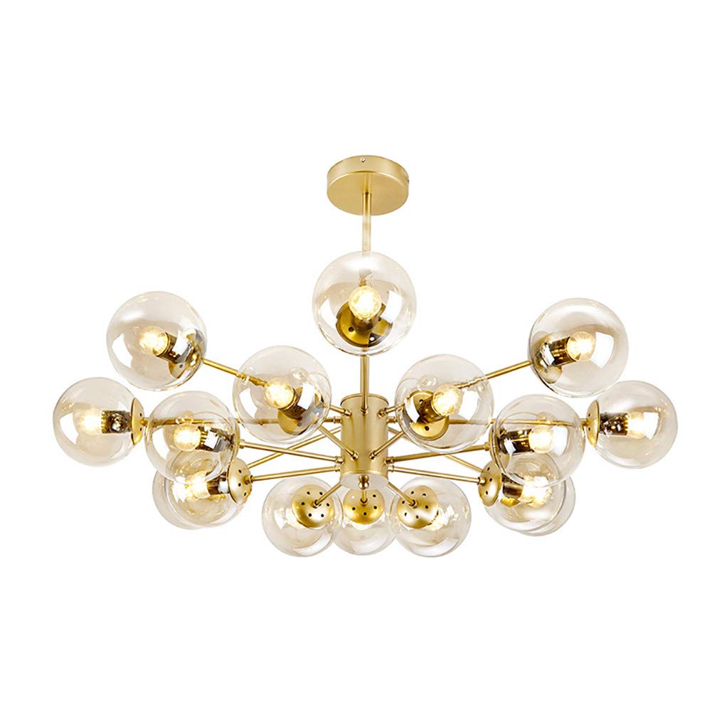 KXEcoLife E27 Jian Or Magic Bean Chandelier,Industrial During Light,Glass Sphere Ceiling Lamp For Hallway Bar Restaurant,Modern Sputnik Chandelier,Nordic Starburst Light Fixture-