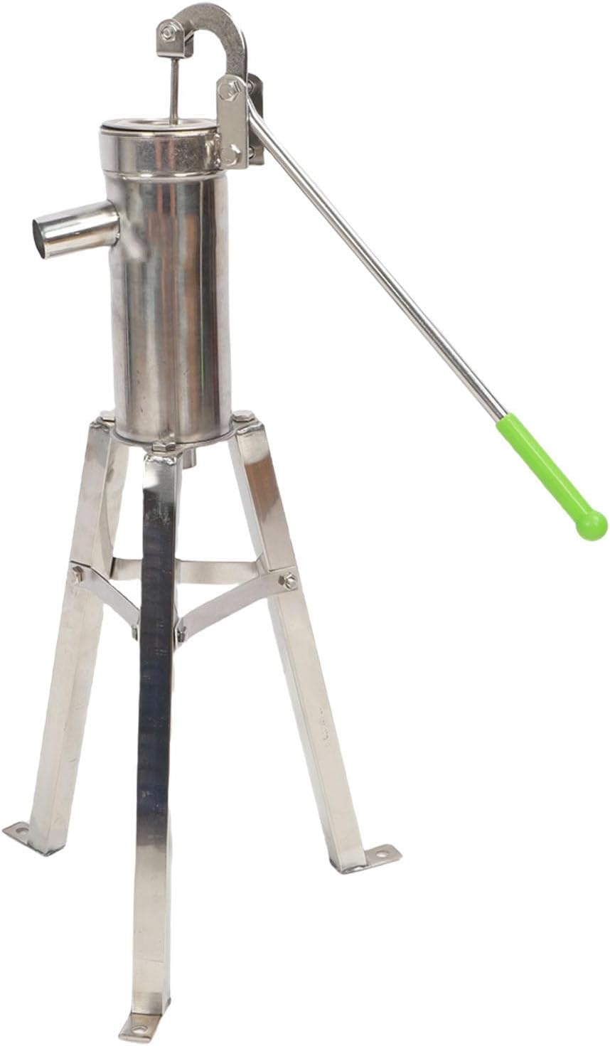 Fockety 手動井戸ポンプ、26.2フィートサクションリフトステンレススチール製ハンドウォーターポンプ、スタンド付き、深井戸ハン