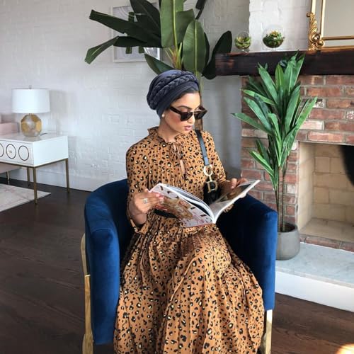 Image of DRESHOW African Women Turban Caps Beanie Twist Headscarf Pre-Tied Double Twisted Braid Hair Cover Wrap Hat Chemo Cancer Cap