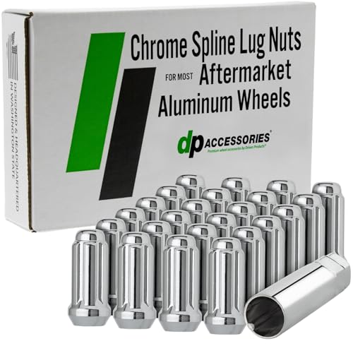 Image of DPAccessories Lug Nuts Compatible with 2019-2026 Ram 1500 | Chrome Spline Style | for Aftermarket Aluminum Wheels Only | Set of 24 Wheel Nuts & 1 Tool | DRAM1505A-CH /1