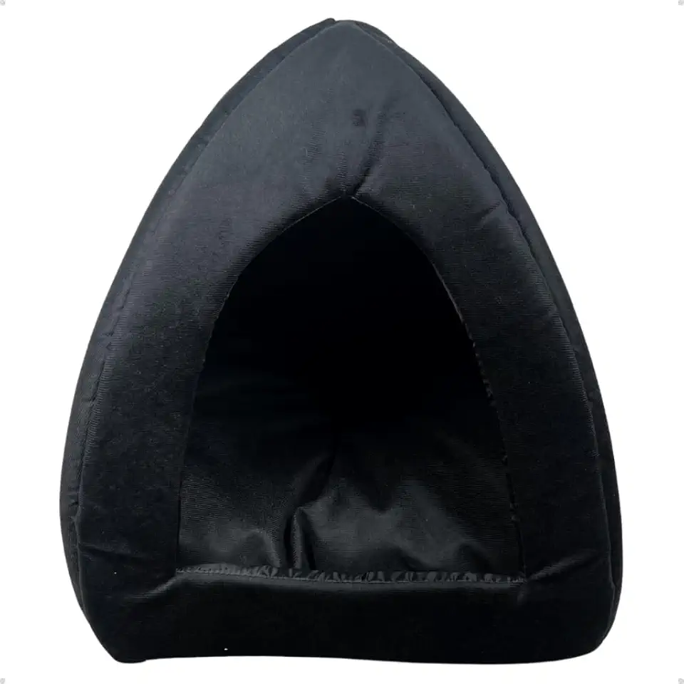 Cama Caminha para Cães e Gatos com Almofada Removível Uso Inverno e Verão(Preto)