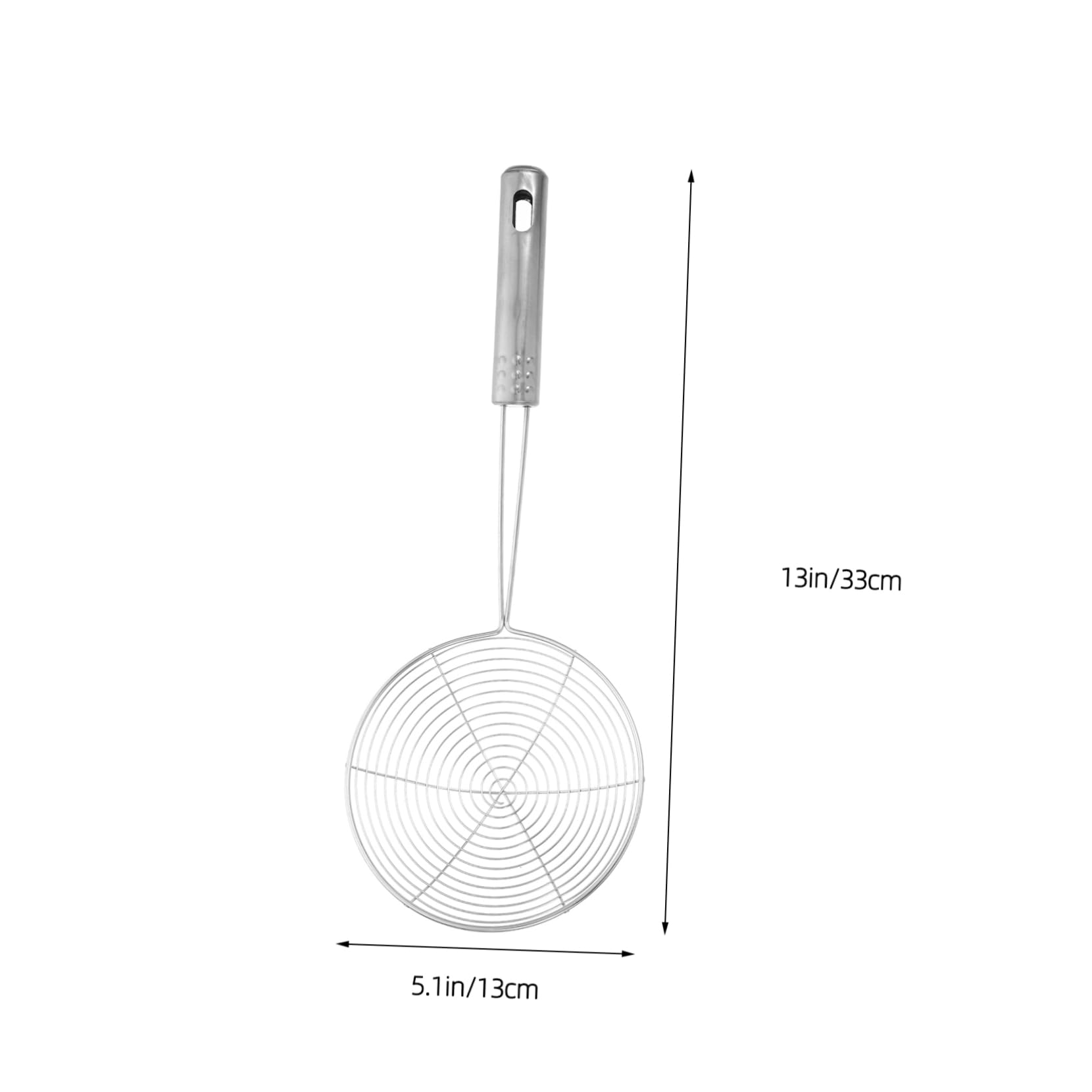 Cabilock Stainless Steel Spider Ladle Strainer with Fine Mesh Capacity Cooking Spoon for Oil Filtering Comfortable Handle for Handling Kitchen