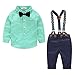 Produktbild Nwada Baby Kleidung Jungen 12-18 Monate Grün Bekleidungsset Kariertes Hemd und Hose und Krawatte Set Kinder Hochzeit Anzug