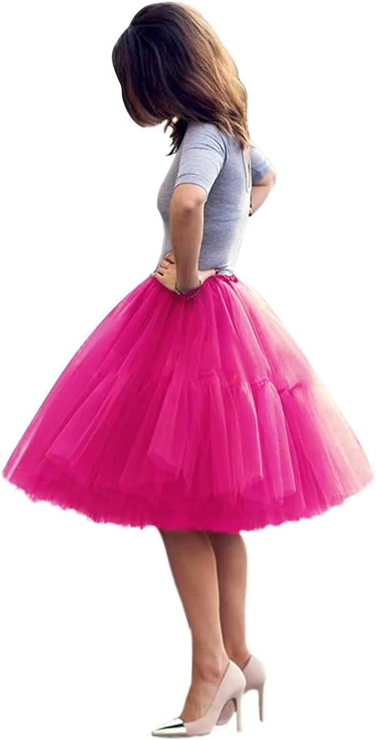 Jupon Tulle 5 Couches Vintage | Style Rockabilly Des Années 50 | Sans Cerceaux, Pour Robe De Bal, Mariage, Soirée | Taille Adjustable