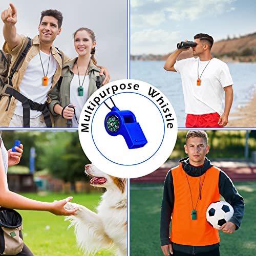 7 Pcs Function Whistle 2 In 1 Emergency Whistles With Compass Survival Whistle Loud Safety Whistle Plastic With Lanyard For Outdoor Hiking Camping Boating Hunting Fishing, 7 Colors #TOP6