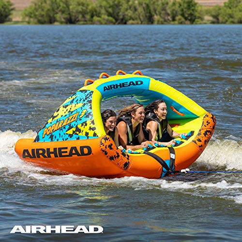 Airhead Sportsstuff Poparazzi 3, 1-3 Rider Towable Tube For Boating, Red #TOP5