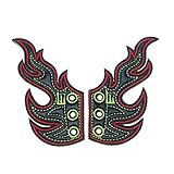 Shwings Lace On Black Foil Flames One Size Fabric Shoe Decoration Charm Wings