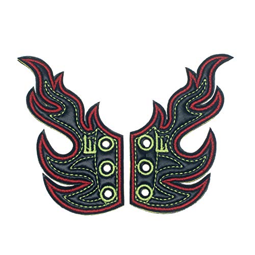 Shwings Lace On Black Foil Flames One Size Fabric Shoe Decoration Charm Wings