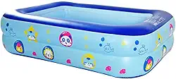 Piscina Retangular Infantil, Azul, 115 cm x 115 cm x 115 cm, Inflável, Fácil de Montar, Inclui Bomba de Inflação
