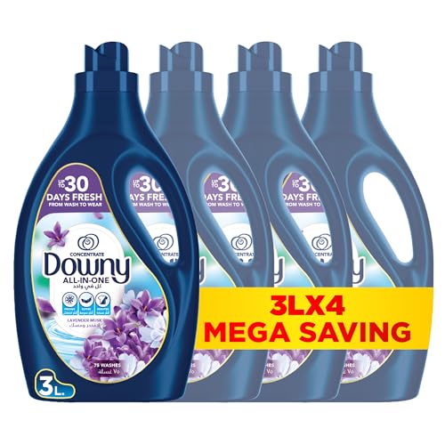 Downy Fabric Conditioner, Concentrate, Lavender & Musk Variant, Color Protection, More Softness, Longer Lasting Freshness, 3L, Pack of 4