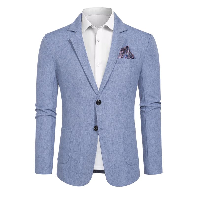 Men's Blazer Sport Coats Casual 2 Button Notched Lapel Lightweight Suit Jackets for Daily Wedding Prom2