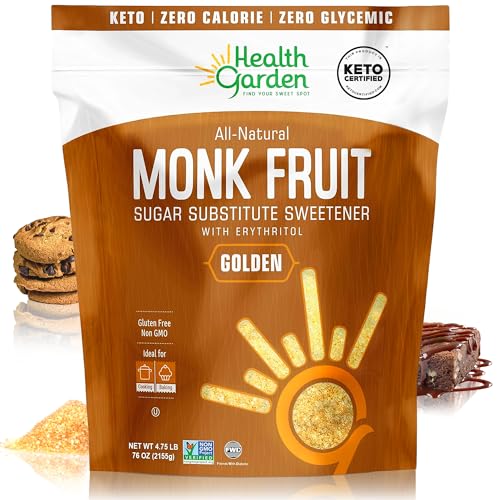 Health Garden Monk Fruit Sweetener, Golden, 4.75lbs Bag – 1:1