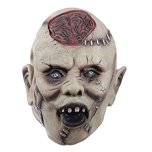 LifeWheel Horror Grimassen Maske, Brain Burst Maske Umweltfreundliche Latex Kopfbedeckung für Cosplay Maskerade Kostümparty