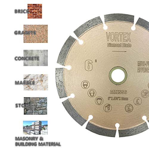 (20 Pack) Vtxmax Vss 6 Inch Dry Or Wet Cutting General Purpose Power Saw Segmented Diamond Blades For Concrete Stone Brick Masonry (6" - 20 Pcs) #TOP2