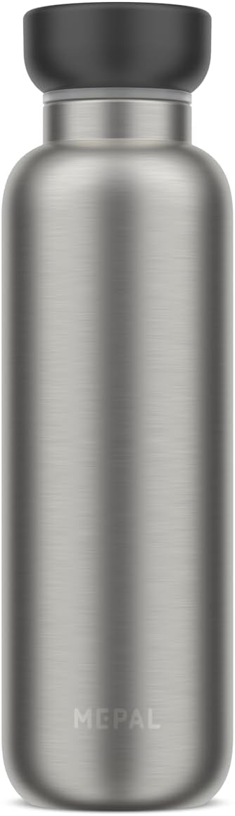Mepal - Ellipse Insulated Flask - Double-Walled Thermal Water Bottle - Thermos Flask for On the Go - 12 Hours Hot & 24 Hours Cold - Stainless Steel - 500 ml - Nordic Black