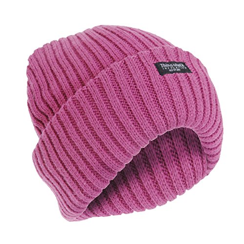 Floso® Ladies/Womens Chunky Knit Thermal Winter/Ski Hat (3M 40G) (One Size) (Plum) #TOP6