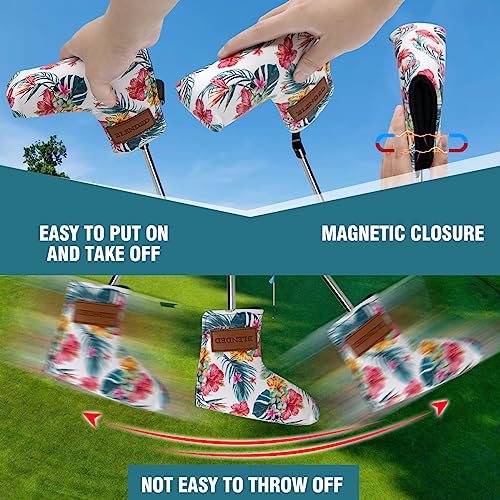 Golf Putter Covers Blade Putter Headcover Leather Golf Club Covers Blade Putter Covers Magnetic Closure Putter Head Covers for Most Brand(for Blade Putter) - Thumbnail 2