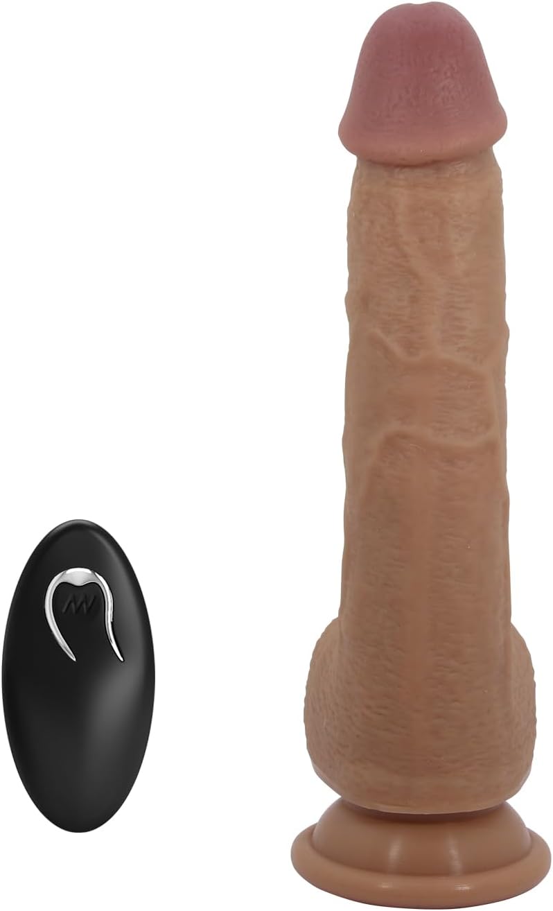 Thrusting Dildo Vibrator Sex Toys, 8.85 Inch Realistic Dildos for G Spot Anal with 3 Thrusting & 3 Vibration Mode, Dildo Remote Control Adult Sex Toy for Women Couple, Flesh