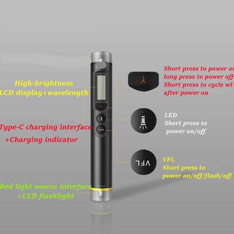 Glasfaser, Mini 3 In 1 Fiber Optical Power Meter Visual Fault Locator 20/30 MW LED VFL für Multi-Tester(-70 to10 20mw)